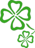 Two Four Leaf Clover Outlines Clip Art